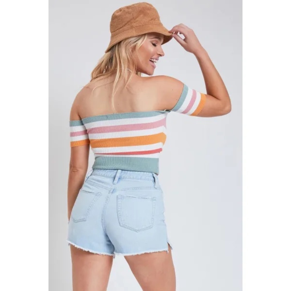 NWT Mom Fit Distressed Denim Jean Shorts Size 7/28 - Picture 8 of 10